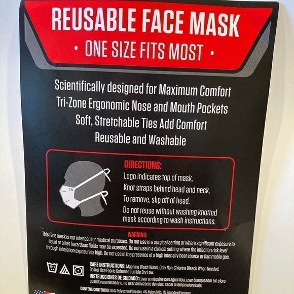 Nightingale reusable facemask Black unisex Lot of 5 - Picture 2 of 2